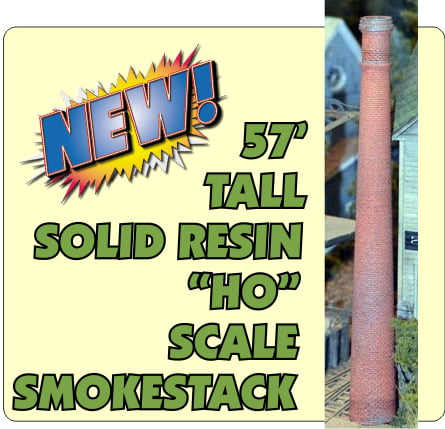 Bar Mills 57' Industrial Smokestack Solid Resin HO Scale 