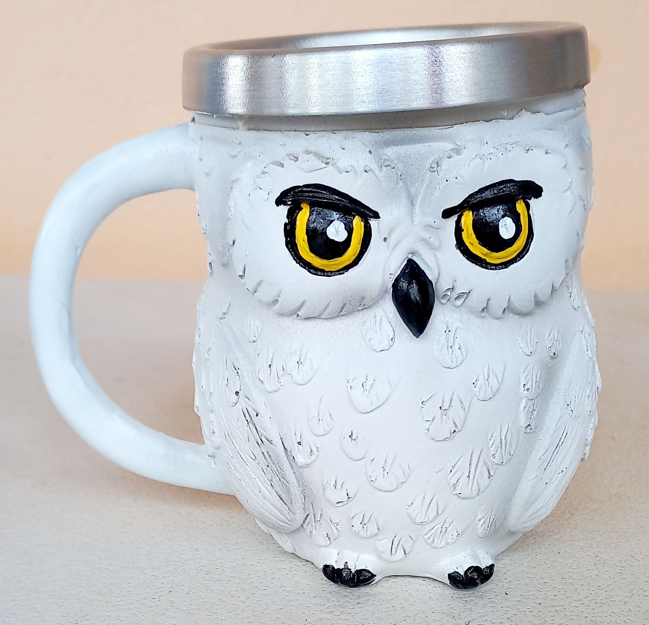 Canecas de Alumínio colecionáveis -Curuja Edwiges (Hedwing) - 14 cm largura x 12,5 cm altura