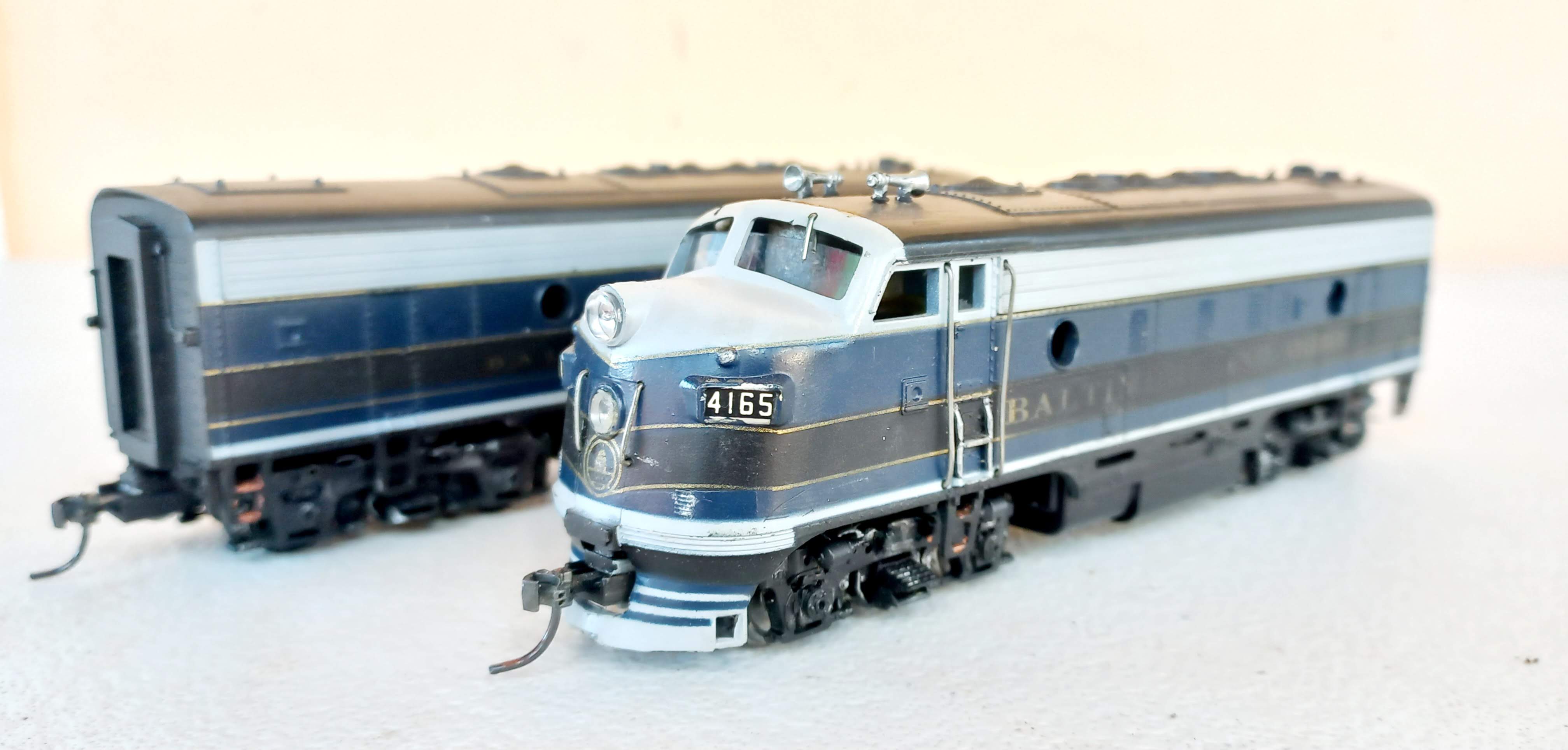 Athearn - Conjunto  Locomotiva  F7A & F7B Diesel  Baltimore  and Ohio (Usadas)