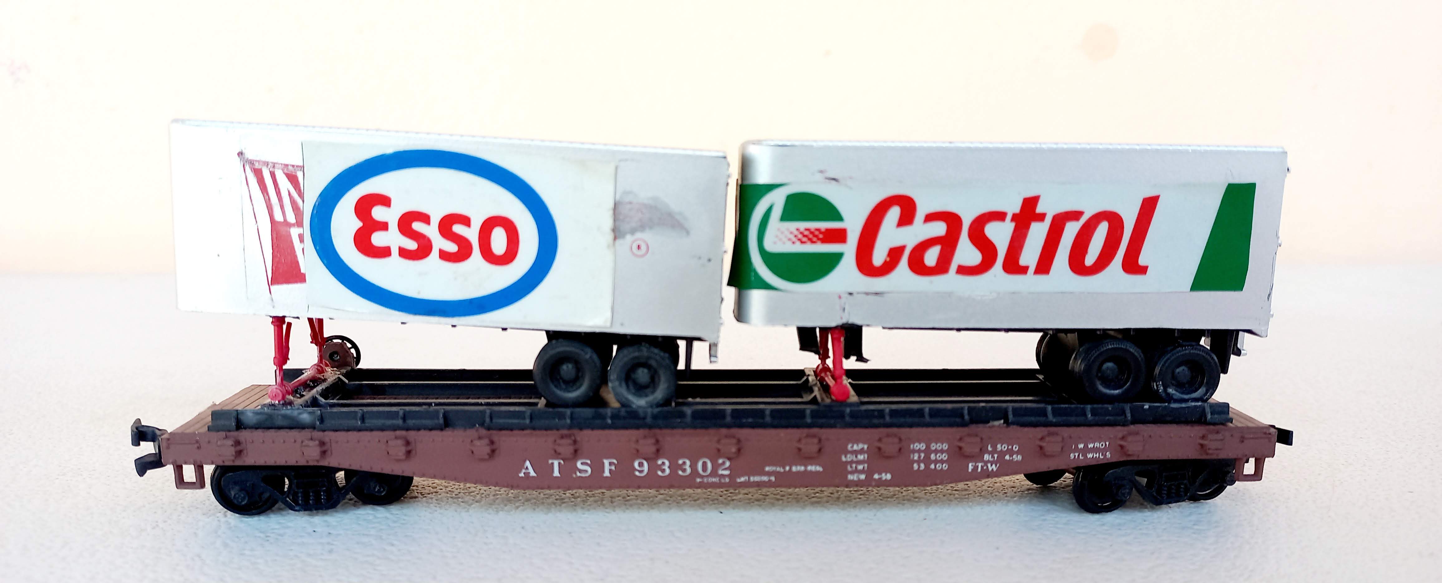 Atheran - Vagão Prancha com 2 Semi Reboque ATSF #93302