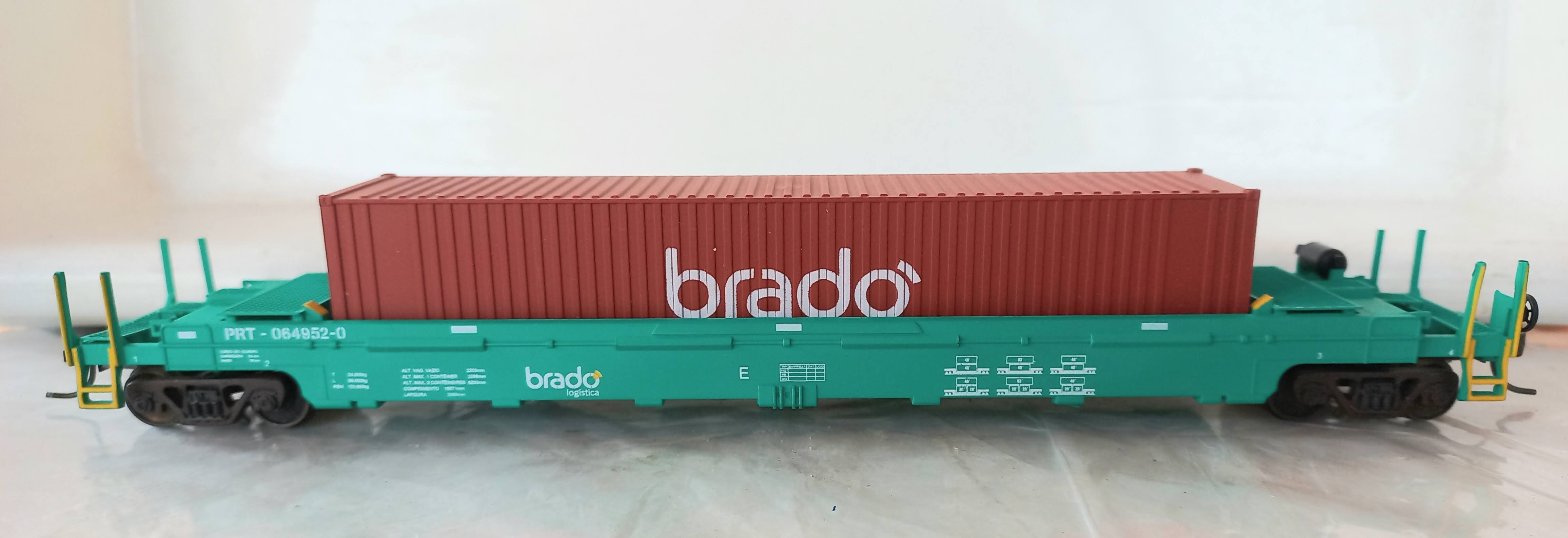 Frateschi - Vagão prt brado logística 2112 # PRT-064952-0 com engate Kadee
