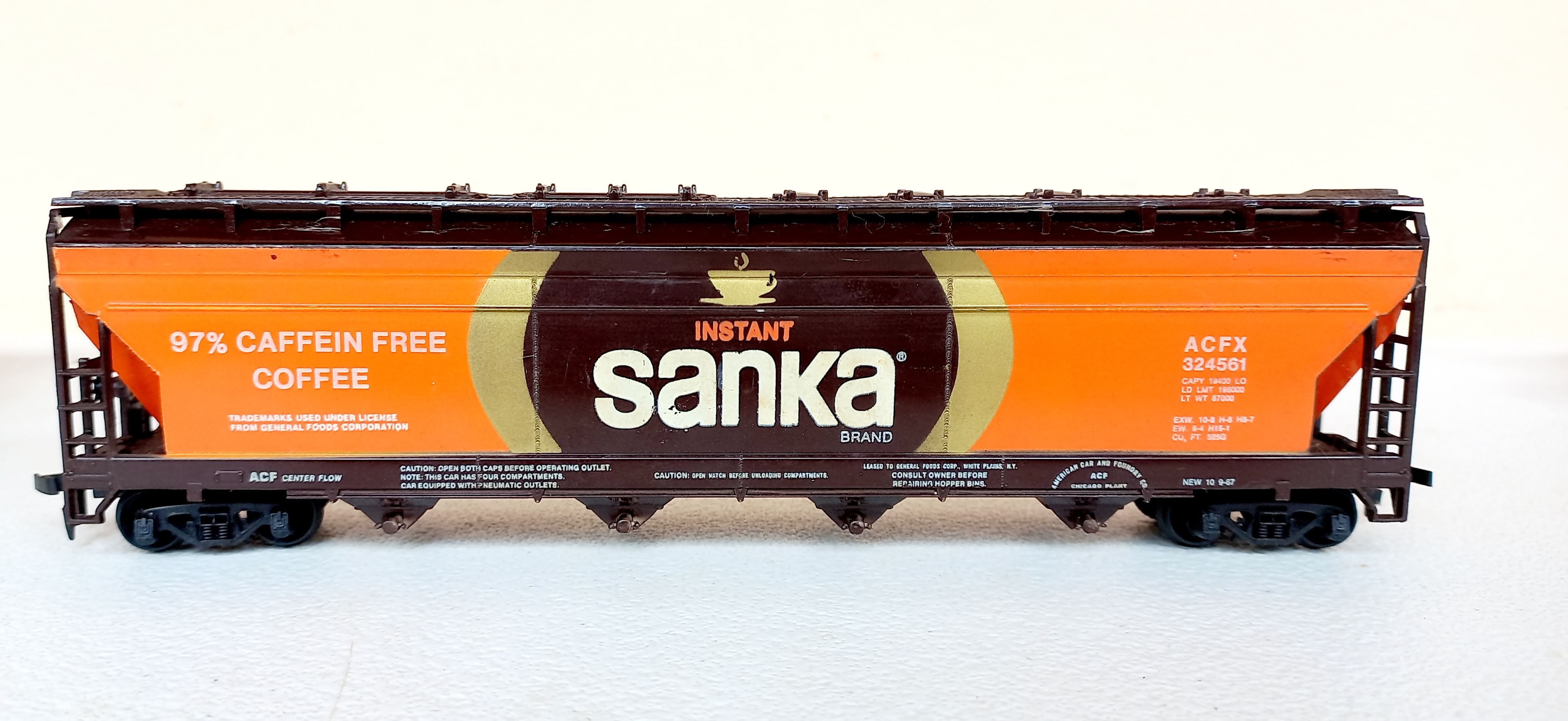 Tyco - Vagão Hopper Instant SANKA ( Transporte de Café ) #324561