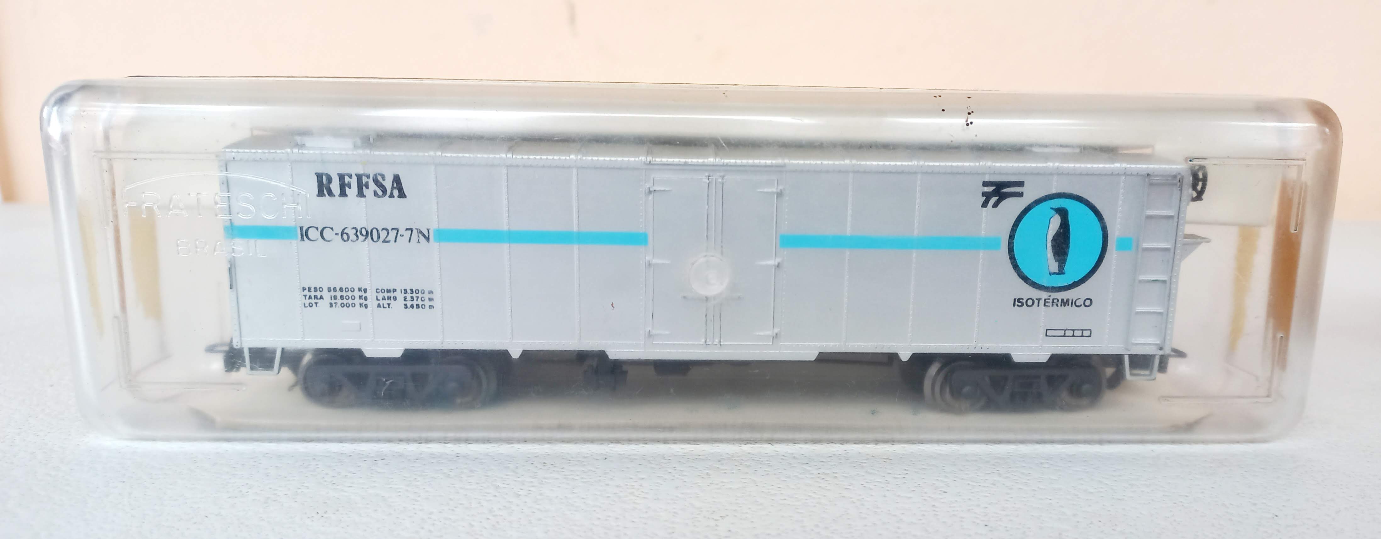 Frateschi 2015  - Vagão Isotérmico RFFSA ICC 639.027-7N  (CAIXA DE ACRILICO)   