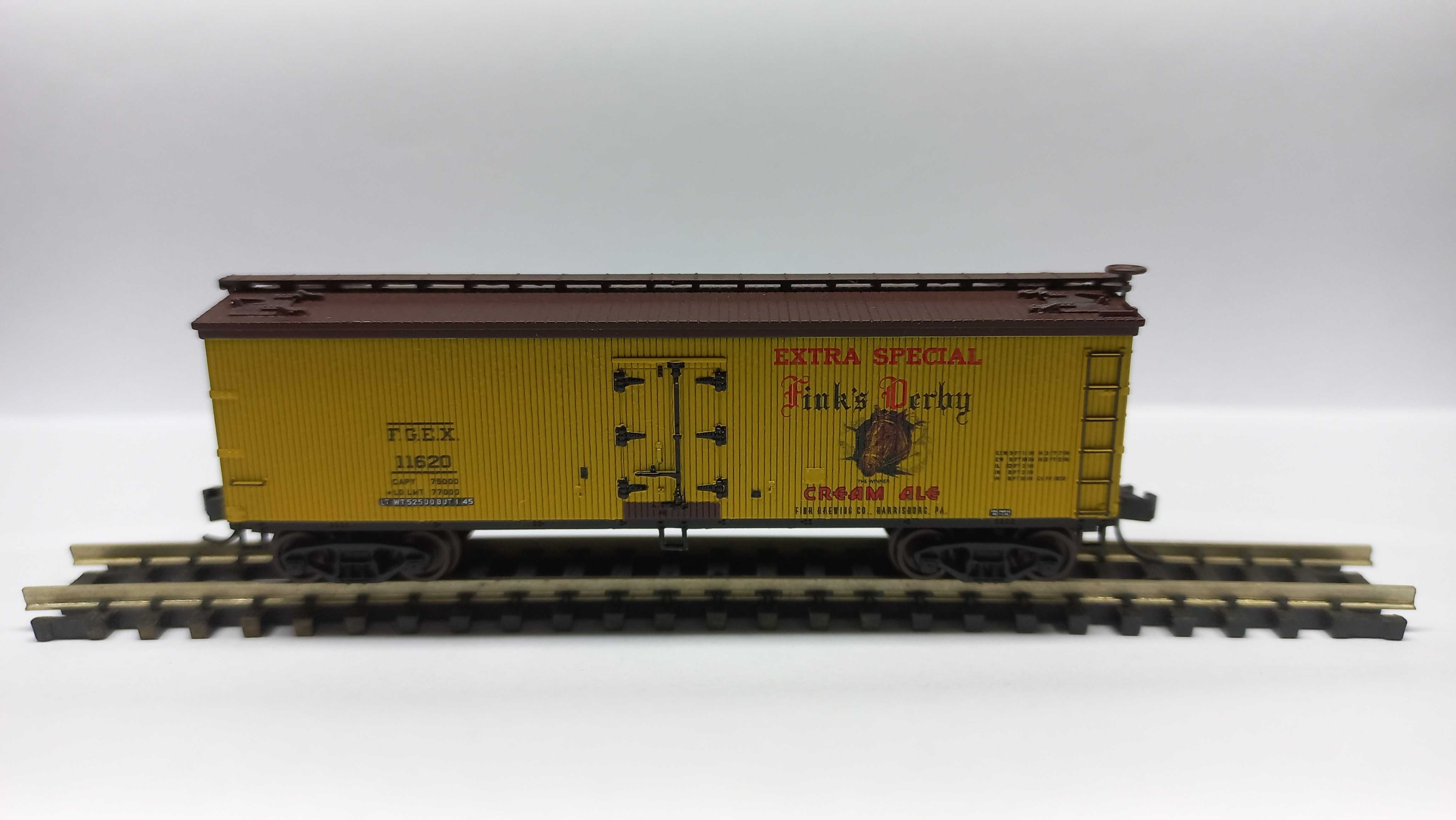 Atlas 11-08 Vagão 40' WOOD REEFER  ENTHUSIAST PENNSY  BEERS OF YORE FINK'S  DERBY EXTRA SPECFIAL # 11620 "N" 1:160