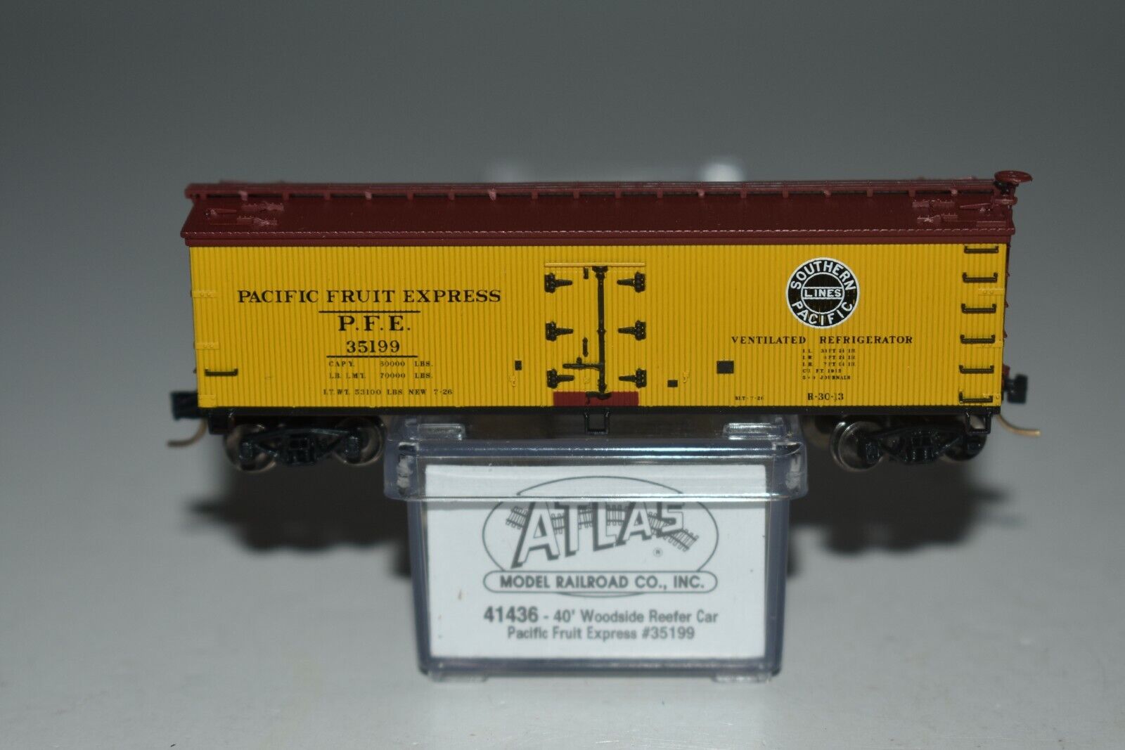 Atlas 41436 - Vagão  Refrigerador de porta única Pacific Fruit Express SP #35199  "N" 1:160