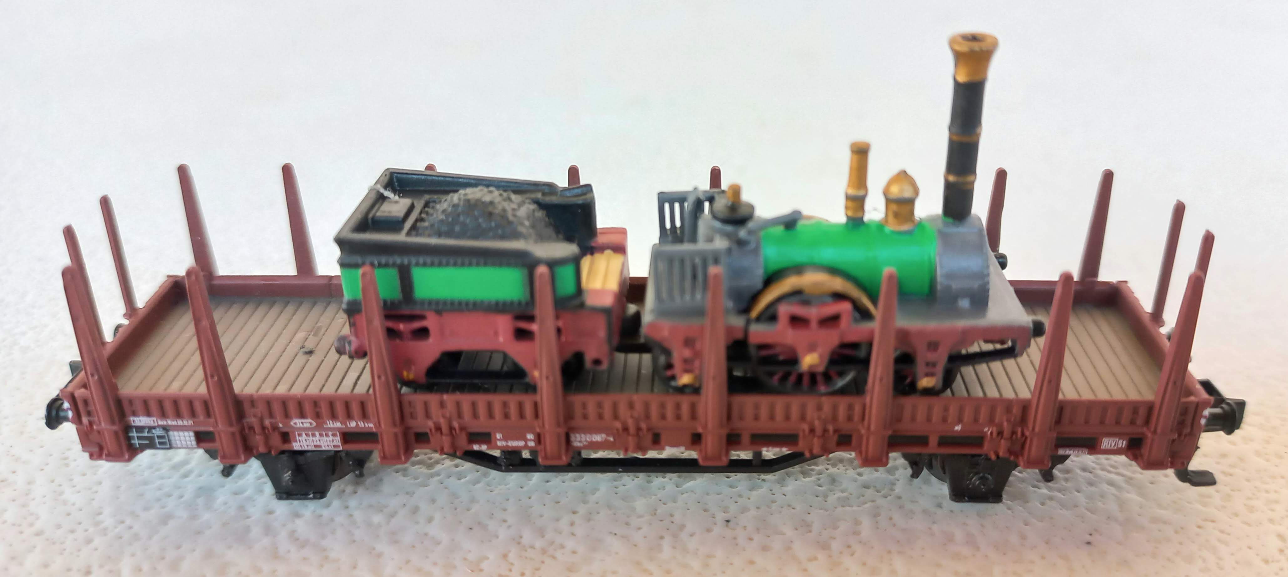 H23826 KBS 442 Vagão  DB Ep. IV WITH LOAD  Locomotive  Ludwig-Süd-Nord-Bahn  Adler 2-2-2