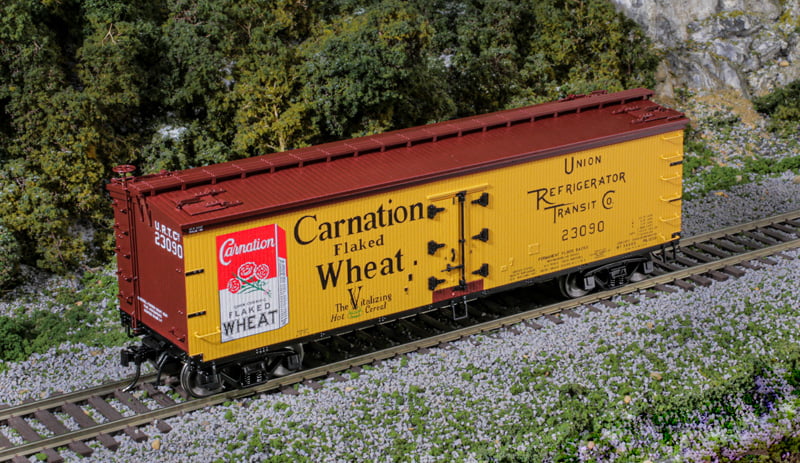 Micro Trains 049 00 540   Vagão  40' DOUBLE SHEATHED WOOD REEFER  W/ VERTICAL BRAKE WHEEL HARDING'S  BUTTER #URTC 11619