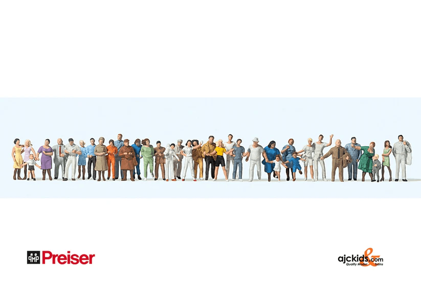 Preiser 14412- Figuras de transeuntes em pé e caminhando (36 Figuras) HO