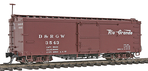 Blackstone Models(TM) Série 3000 30' Boxcar -- Denver e Rio Grande Western #3543 (Flying Grande Herald)