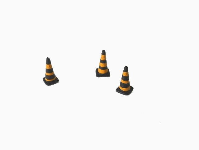 Jogo de Três Cones Amarelo e Preto - H-44 A