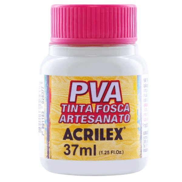 Tinta PVA Acrilex 37ml Artesanato Fosca 519 Branco
