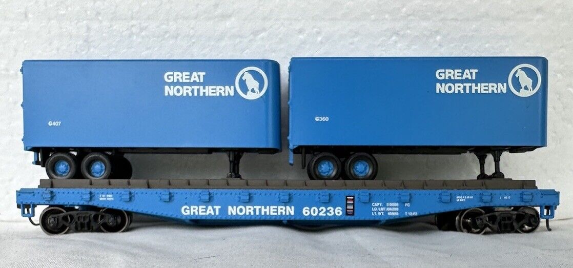 Athearn 92399 GN Great Northern 50' Vagão Prancha #60257 com dois reboques de 25' - (SEM EBALAGEM ILUSTRATIVA)