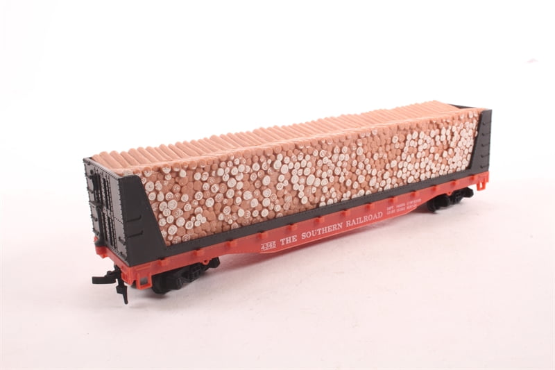 Tyco 4635 - Vagão plataforma com carga de madeira da Southern Railroad (ANOS 70)