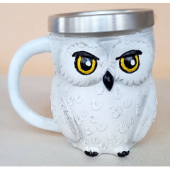 Canecas de Alumínio colecionáveis -Curuja Edwiges (Hedwing) - 14 cm largura x 12,5 cm altura 
