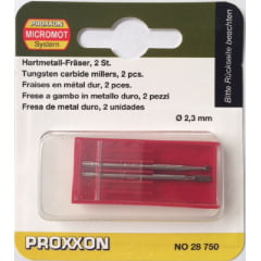 Conjunto Proxxon de 2 fresas de carboneto de tungstênio de 2 x 2,3 mm 28750