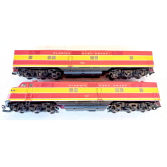 Life like Proto 2000 - Conjunto - Locomotiva a diesel E7A + E7B  Florida East Coast # 1017 & #1014