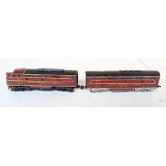Locomotiva F7 A + F7 B Gulf Mobile & Ohio  SEM MOTOR - (CARROCERIA DE METAL)