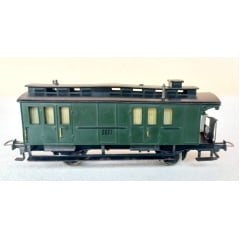 Fleischmann H0 1403 - Carro postal e de bagagem (anos 60) - Com engates NEM Fleischmann H0 1403 - Carro postal e de bagagem (anos 60) - Com engates NEM