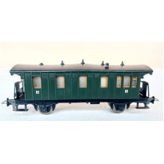 Fleischmann H0 1401 - Carro de passageiros 2ª/3ª classe verde KPEV (anos 60) - Com Engates NEM Fleischmann H0 1401 - Carro de passageiros 2ª/3ª classe verde KPEV (anos 60) - Com Engates NEM