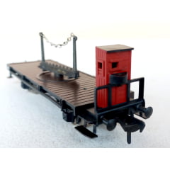 Fleischman 1483 - Vagão GIRATÓRIO PLANO COM CABINE DO FREIO - SEMI NOVO (ANOS 60)