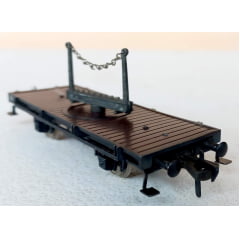 Fleischmann 1453 - Vagão de carga plano com estrado giratório da DB (SEMI NOVO) - (ANOS 60)