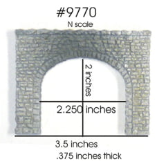 Chooch Enterprises 9770 - Portal de túnel de pedra aleatório duplo (2) - escala N
