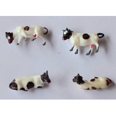 Conjunto de 4 Vacas com pintas Pretas 'N'1:160 USADOS