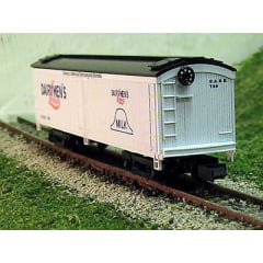 Roundhouse - Vagão  50' Wooden Express Reefer  General  Amercian Refrigerator Express  "DAIRYMEN'S LEAGUE MILK" .