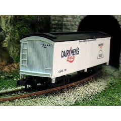 Roundhouse - Vagão  50' Wooden Express Reefer  General  Amercian Refrigerator Express  "DAIRYMEN'S LEAGUE MILK" .