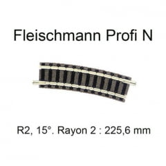 Trilho Curvo R 2 15º "N" Fleischmann "picollo" - 9127