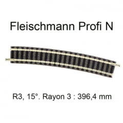 Trilho Curvo R 3  15º "N" Fleischmann "picollo" - 9131