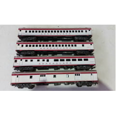 * Conjunto de 4 Carros De Passageiros Pullman - Araraquara - Ho / 1:87 - SEMI NOVOS