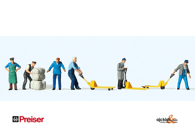 Preiser 10255 - HO Homens Entregadores com acessórios Conjunto de figuras exclusivas HO Preiser 10255 - HO Homens Entregadores com acessórios Conjunto de figuras exclusivas HO