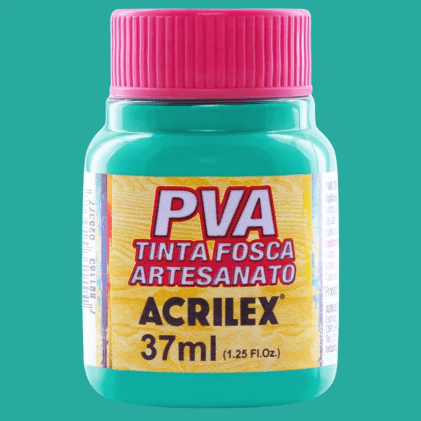 Tinta PVA Acrilex 37ml Artesanato Fosca 577 Turquesa