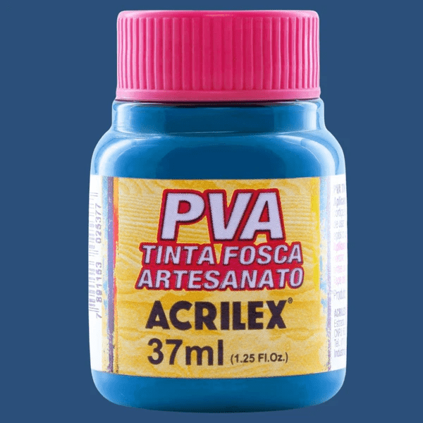 Tinta PVA Acrilex 37ml Artesanato Fosca Azul Mar 535