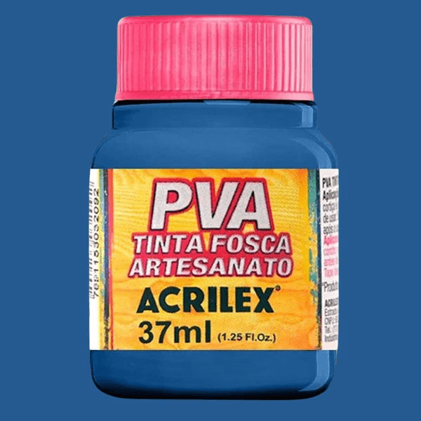 Tinta PVA Acrilex 37ml Artesanato Fosca Azul Turquesa 501