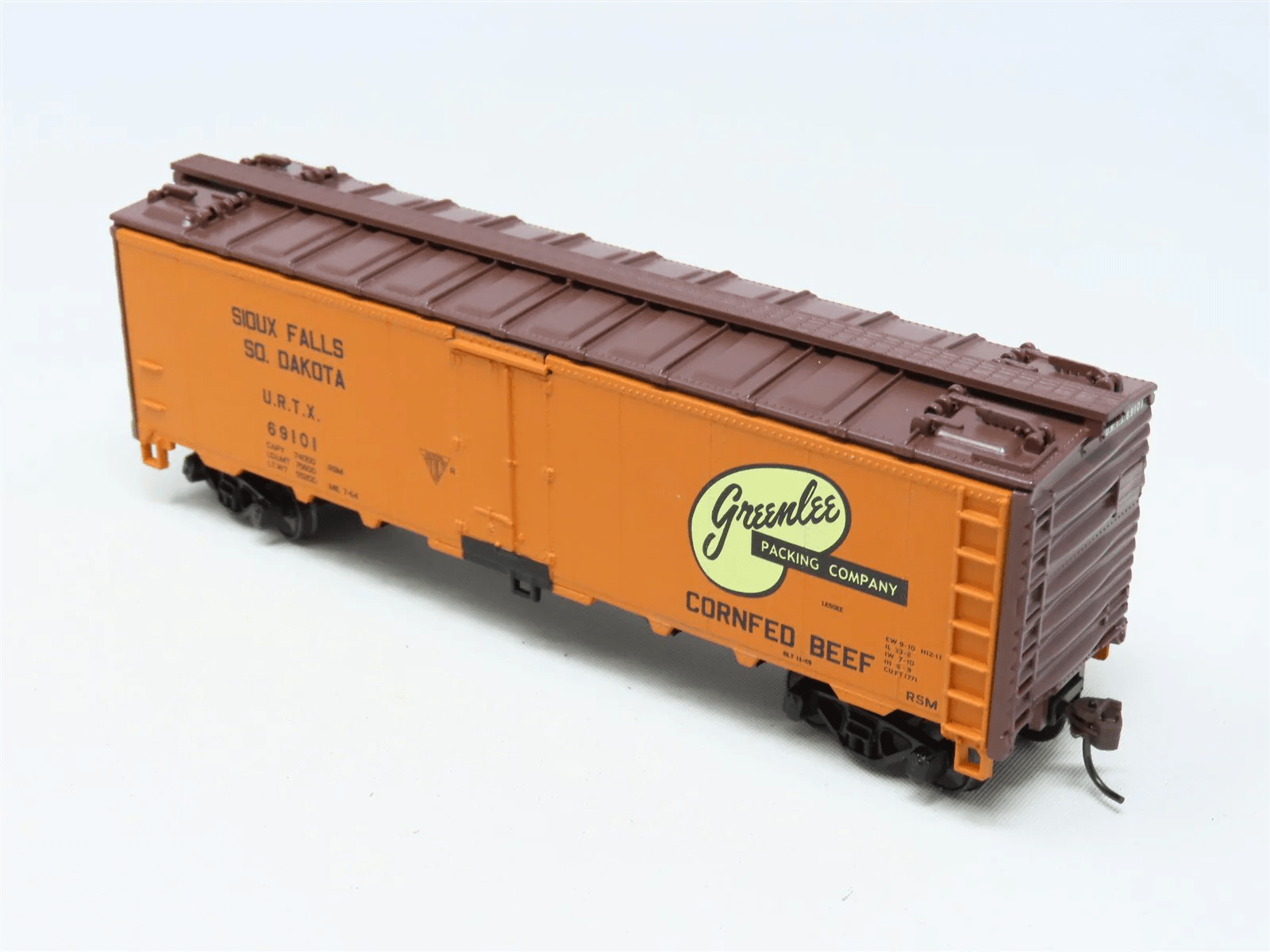  Athearn 7123  HO Vagão Refrigerador URTX Greenlee Packing Company 40' Aço  #69102 - #69104 (SEM CAIXA)