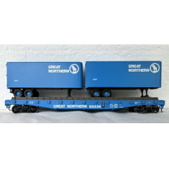 Athearn 92399 GN Great Northern 50' Vagão Prancha #60257 com dois reboques de 25' - (SEM EBALAGEM ILUSTRATIVA)