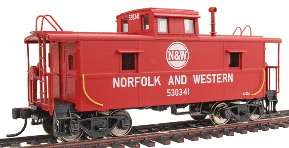 Atlas Trainman 1145 -Vagão Caboose Cupola Dupla -- Norfolk & Western #530341 (red, white) -(SEM EMBALAGEM ILUSTRATIVA)