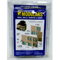 Cornerstone HO Scale Modulares Pequenas Paredes, Janelas e Portas #933-3722 
