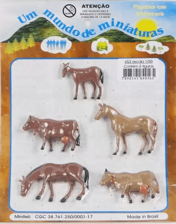 Miniatura para maquete animais com 5 figuras-653 - MINITEC