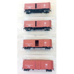 InterMountain - Conjunto de 4 Vagões Boxcar 40' Pennsylvania  #65905  #66221  #65672  #65817 