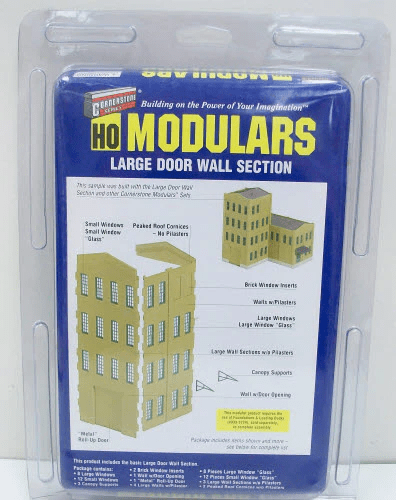 Kit de construção de seção de parede de porta grande modulares Walthers 933-3727 HO
