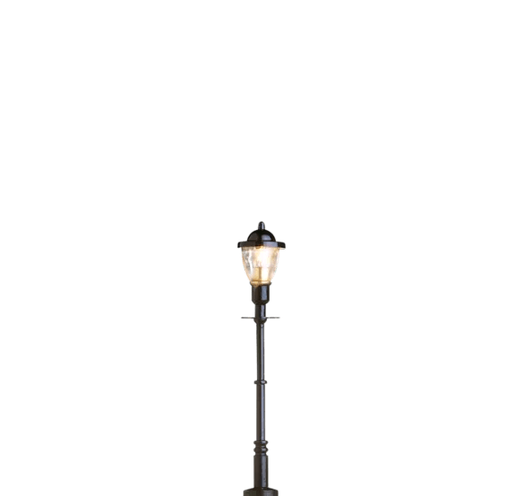  Poste de iluminação Lanterna a gás histórica, soquete de pino