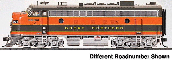  PROTO 2000 920-40 Locomotiva Diesel EMD F7A alimentada com som e DCC -- Great Northergo, Burlington  #368 A com Mars Light  SEMI NOVA (SEM EMBALAGEN ILUSTRATIVA)